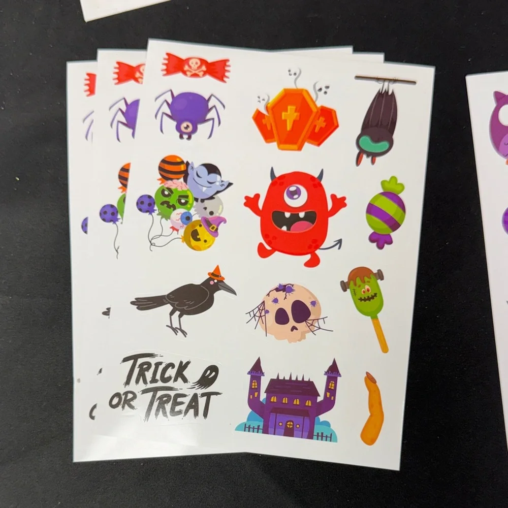 Halloween Party Sticker Set - Multicolor 3 pages of each design 12 total pages